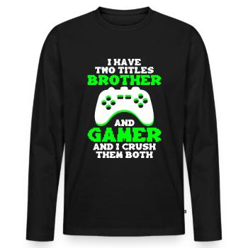 Video Games Gaming Boys Brother Teen - Men's Premium Organic Long Sleeve Shirt - black - Front - Nico (187cm)