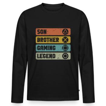 Video Games Gaming Boys Brother Teen - Men's Premium Organic Long Sleeve Shirt - black - Front - Nico (187cm)