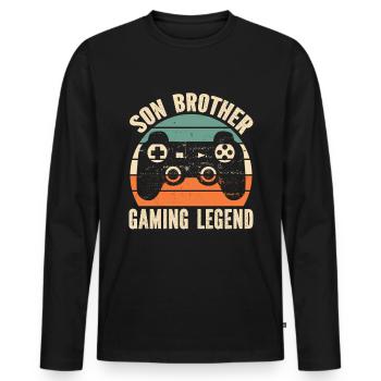 Video Games Gaming Boys Brother Teen - Men's Premium Organic Long Sleeve Shirt - black - Front - Nico (187cm)