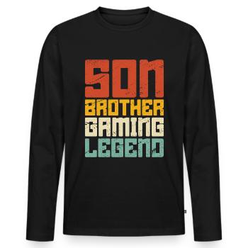 Video Games Gaming Boys Brother Teen - Men's Premium Organic Long Sleeve Shirt - black - Front - Nico (187cm)