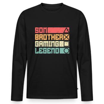 Video Games Gaming Boys Brother Teen - Men's Premium Organic Long Sleeve Shirt - black - Front - Nico (187cm)