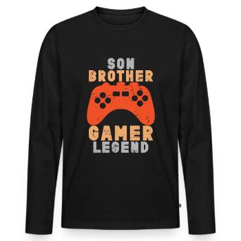 Video Games Gaming Boys Brother Teen - Men's Premium Organic Long Sleeve Shirt - black - Front - Nico (187cm)