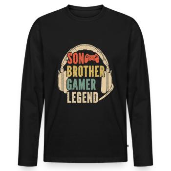 Video Games Gaming Boys Brother Teen - Men's Premium Organic Long Sleeve Shirt - black - Front - Nico (187cm)
