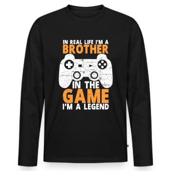 Video Games Gaming Boys Brother Teen - Men's Premium Organic Long Sleeve Shirt - black - Front - Nico (187cm)