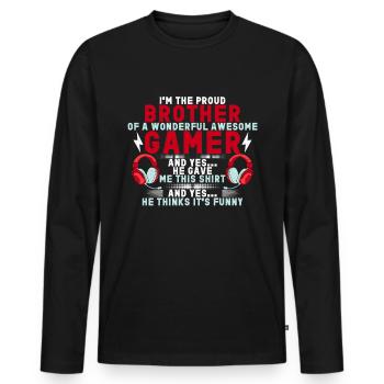 Video Games Gaming Boys Brother Teen - Men's Premium Organic Long Sleeve Shirt - black - Front - Nico (187cm)