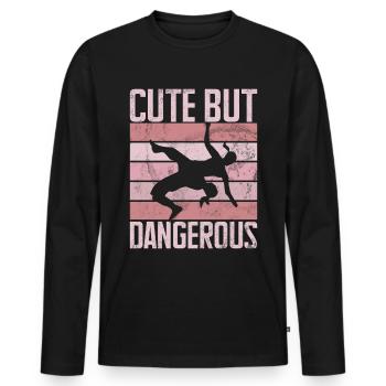 Lutteuse Fille Grappling Lutteuse Femmes - T-shirt manches longues Premium bio Homme - noir - Devant - Nico (187cm)