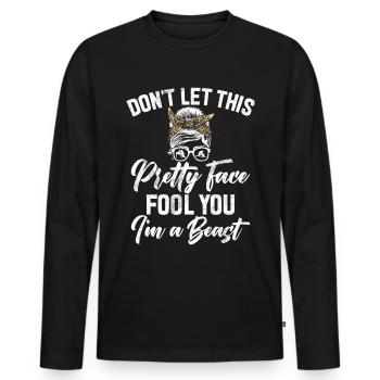 Lutteuse Fille Grappling Lutteuse Femmes - T-shirt manches longues Premium bio Homme - noir - Devant - Nico (187cm)