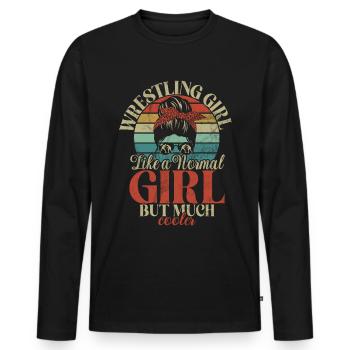 Lutteuse Fille Grappling Lutteuse Femmes - T-shirt manches longues Premium bio Homme - noir - Devant - Nico (187cm)