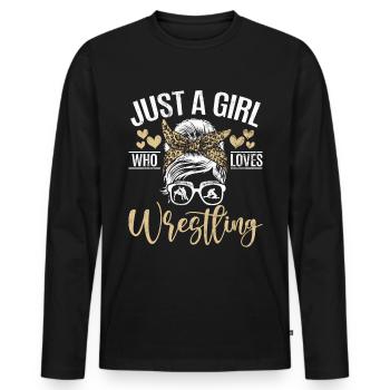 Lutteuse Fille Grappling Lutteuse Femmes - T-shirt manches longues Premium bio Homme - noir - Devant - Nico (187cm)