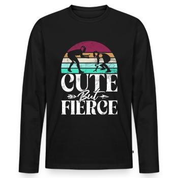 Lutteuse Fille Grappling Lutteuse Femmes - T-shirt manches longues Premium bio Homme - noir - Devant - Nico (187cm)