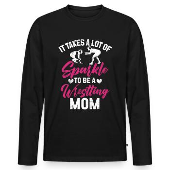 Lutte Maman Lutteuse Femmes Combattante - T-shirt manches longues Premium bio Homme - noir - Devant - Nico (187cm)