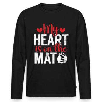 Lutte Maman Lutteuse Femmes Combattante - T-shirt manches longues Premium bio Homme - noir - Devant - Nico (187cm)