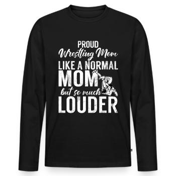 Lutte Maman Lutteuse Femmes Combattante - T-shirt manches longues Premium bio Homme - noir - Devant - Nico (187cm)