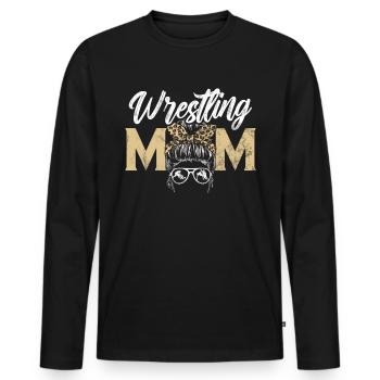 Lutte Maman Lutteuse Femmes Combattante - T-shirt manches longues Premium bio Homme - noir - Devant - Nico (187cm)