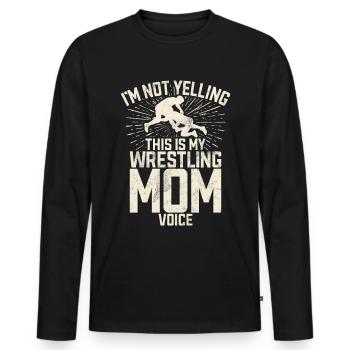 Lutte Maman Lutteuse Femmes Combattante - T-shirt manches longues Premium bio Homme - noir - Devant - Nico (187cm)