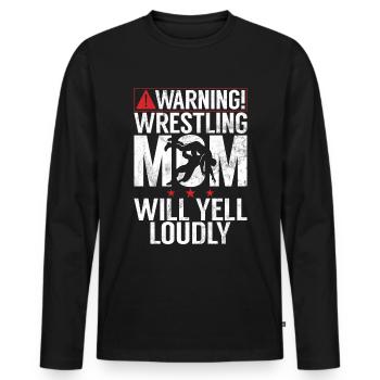Lutte Maman Lutteuse Femmes Combattante - T-shirt manches longues Premium bio Homme - noir - Devant - Nico (187cm)