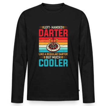 Darts Player Steeldart Funny Dart 180 Darts - Männer Premium Bio Langarmshirt - Schwarz - Vorne - Nico (187cm)