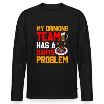 Darts Player Steeldart Funny Dart 180 Darts - Männer Premium Bio Langarmshirt - Schwarz - Vorne - Nico (187cm)