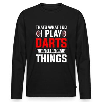 Darts Player Steeldart Funny Dart 180 Darts - Männer Premium Bio Langarmshirt - Schwarz - Vorne - Nico (187cm)