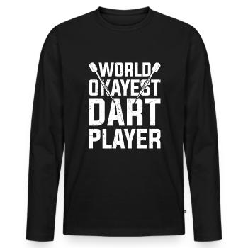 Darts Player Steeldart Funny Dart 180 Darts - Männer Premium Bio Langarmshirt - Schwarz - Vorne - Nico (187cm)