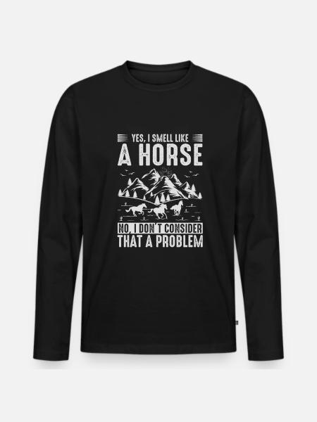 Horse Lover Horse Riding Horses - Men's Premium Organic Long Sleeve Shirt - black