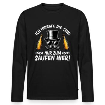 Le marié Funny EVJ - T-shirt manches longues Premium bio Homme - noir - Devant - Nico (187cm)