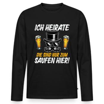 Le marié Funny EVJ - T-shirt manches longues Premium bio Homme - noir - Devant - Nico (187cm)