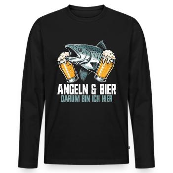 Angler und Bier Lustiges Fischer Hobby - Männer Premium Bio Langarmshirt - Schwarz - Vorne - Nico (187cm)