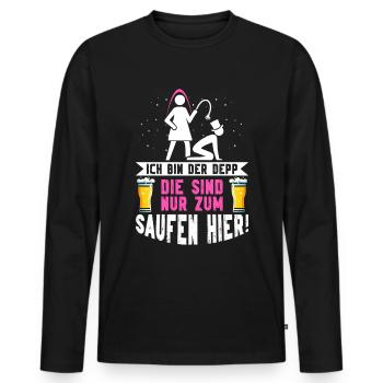 Le marié Funny EVJ - T-shirt manches longues Premium bio Homme - noir - Devant - Nico (187cm)
