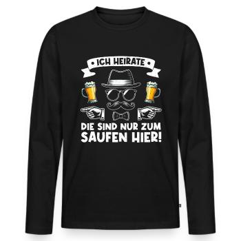 Le marié Funny EVJ - T-shirt manches longues Premium bio Homme - noir - Devant - Nico (187cm)