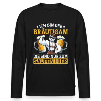Le marié Funny EVJ - T-shirt manches longues Premium bio Homme - noir - Devant - Nico (187cm)