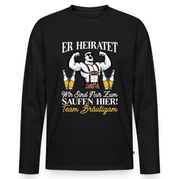Le marié Funny EVJ - T-shirt manches longues Premium bio Homme - noir - Devant - Nico (187cm)