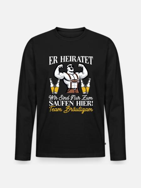 Le marié Funny EVJ - T-shirt manches longues Premium bio Homme - noir