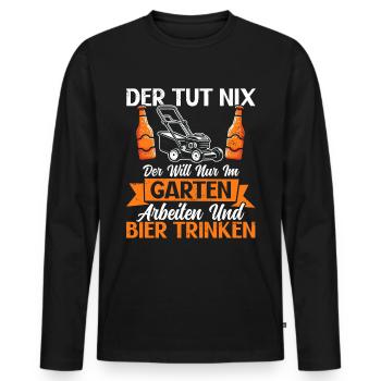 Biergarten Jardinage Jardinage Jardinier Jardinier - T-shirt manches longues Premium bio Homme - noir - Devant - Nico (187cm)