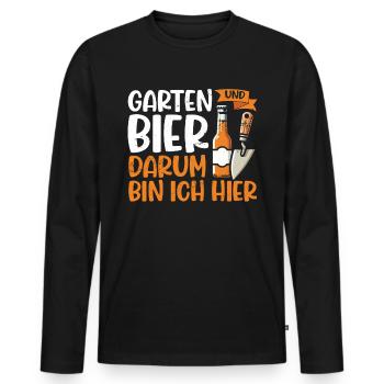 Biergarten Jardinage Jardinage Jardinier Jardinier - T-shirt manches longues Premium bio Homme - noir - Devant - Nico (187cm)