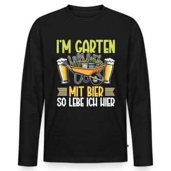 Biergarten Jardinage Jardinage Jardinier Jardinier - T-shirt manches longues Premium bio Homme - noir - Devant - Nico (187cm)