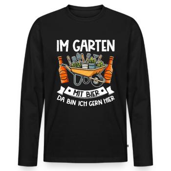 Biergarten Jardinage Jardinage Jardinier Jardinier - T-shirt manches longues Premium bio Homme - noir - Devant - Nico (187cm)