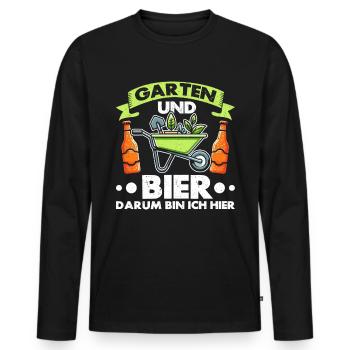 Biergarten Jardinage Jardinage Jardinier Jardinier - T-shirt manches longues Premium bio Homme - noir - Devant - Nico (187cm)