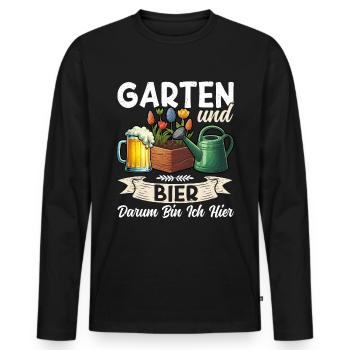 Biergarten Jardinage Jardinage Jardinier Jardinier - T-shirt manches longues Premium bio Homme - noir - Devant - Nico (187cm)