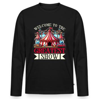 Circus Staff Carnival Costume Circus Event - Men's Premium Organic Long Sleeve Shirt - black - Front - Nico (187cm)