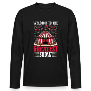 Circus Staff Carnival Costume Circus Event - Men's Premium Organic Long Sleeve Shirt - black - Front - Nico (187cm)