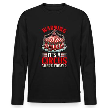 Circus Staff Carnival Costume Circus Event - Men's Premium Organic Long Sleeve Shirt - black - Front - Nico (187cm)