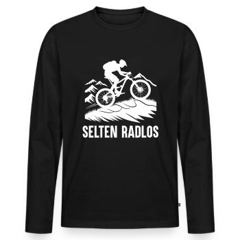 Selten Radlos Fahrrad Mountainbike Rennrad Rad - Männer Premium Bio Langarmshirt - Schwarz - Vorne - Nico (187cm)