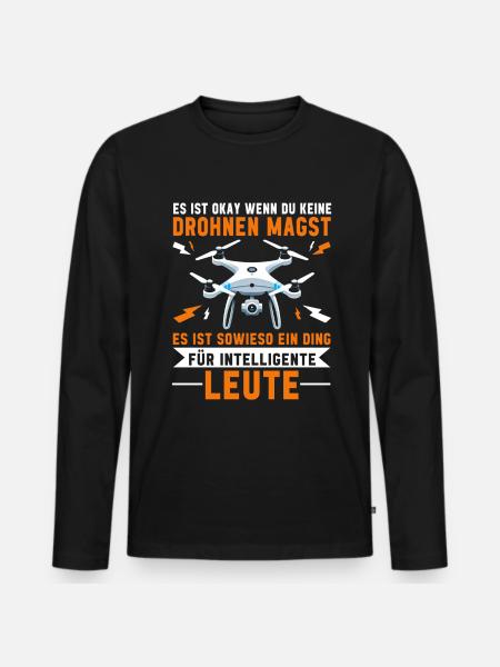 Drone Pilot Quadcopter Flying Quadcopter - Men's Premium Organic Long Sleeve Shirt - black