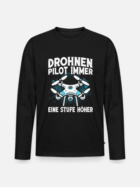 Drone Pilot Quadcopter Flying Quadcopter - Men's Premium Organic Long Sleeve Shirt - black