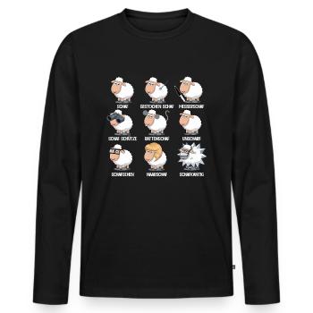 Lustige Unsheep Wortspiel Schafe & Schafherde - Männer Premium Bio Langarmshirt - Schwarz - Vorne - Nico (187cm)