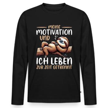 Ma motivation et moi vivons actuellement séparément - T-shirt manches longues Premium bio Homme - noir - Devant - Nico (187cm)