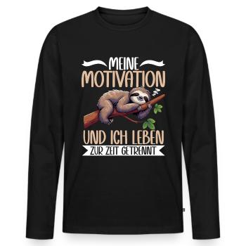 Ma motivation et moi vivons actuellement séparément - T-shirt manches longues Premium bio Homme - noir - Devant - Nico (187cm)