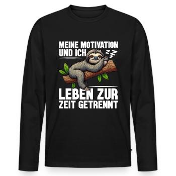 Ma motivation et moi vivons actuellement séparément - T-shirt manches longues Premium bio Homme - noir - Devant - Nico (187cm)