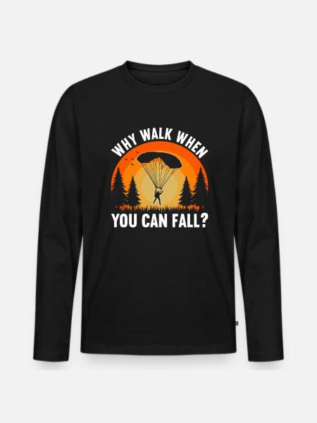 Parachute Fire Camp -Junkie -Parachutist - Men's Premium Organic Long Sleeve Shirt - black